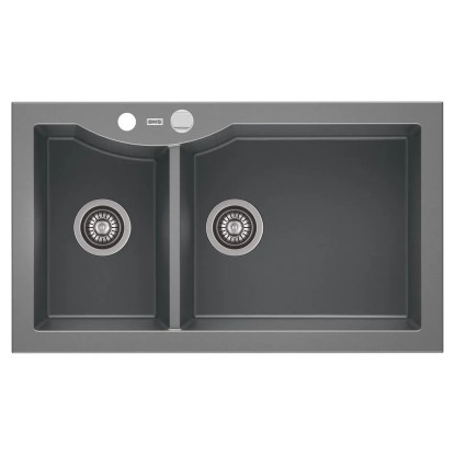 Zlewozmywak Respect 14 2-kom. szary 86x50 cm