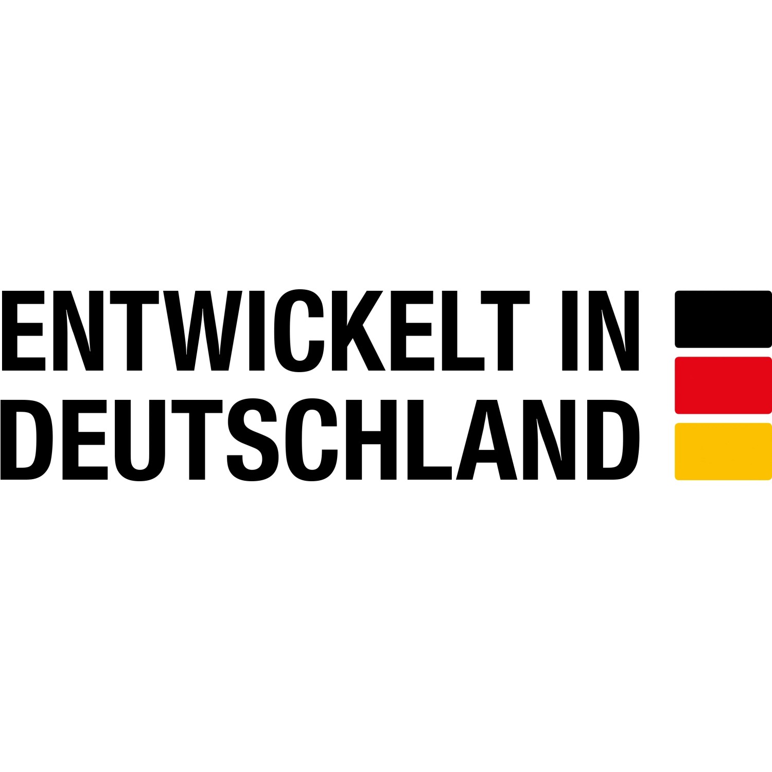 Logo: "Opracowano w Niemczech" z niemiecką flagą.