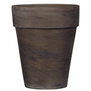 Brązowa doniczka z efektem marmuru do użytku wewnątrz i na zewnątrz.