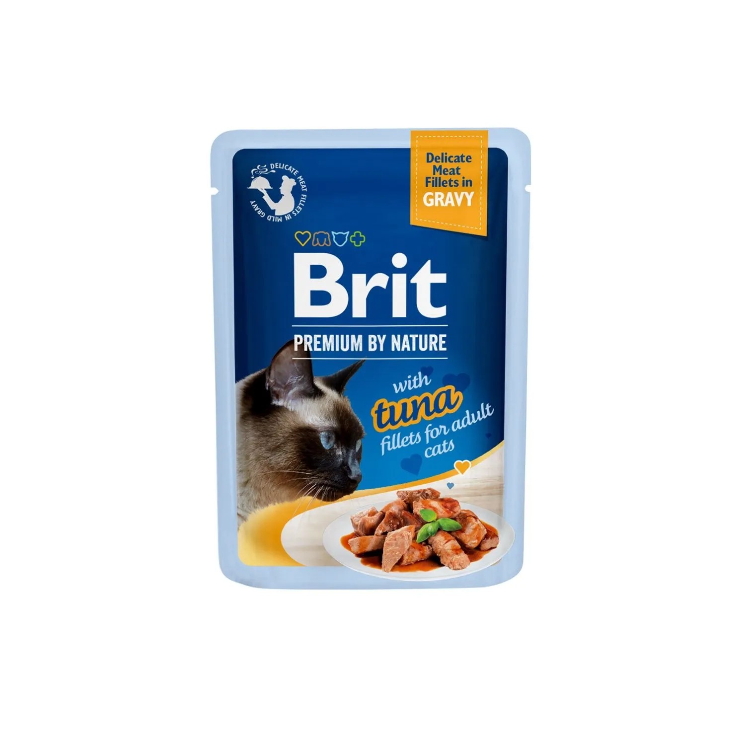 Brit Premium by Nature Pouch Gravy Fillets Mokra karma dla kotów, tuńczyk 85 g