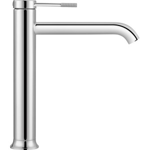 Nowoczesna, chromowana bateria umywalkowa do łazienki.