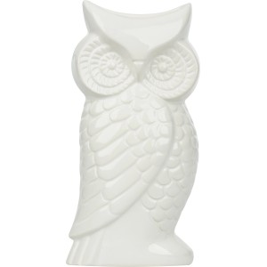 Biały ceramiczny nawilżacz powietrza w kształcie sowy firmy Metrox do nawilżania powietrza.