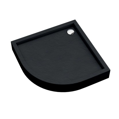 Schedpol Brodzik półokrągły Mittel 90 czarny struktura 90x90x16