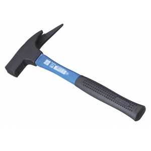 Młotek ciesielski LUX Classic, 600 g, z niebieskim trzonkiem z włókna szklanego i czarnym ergonomicznym uchwytem.