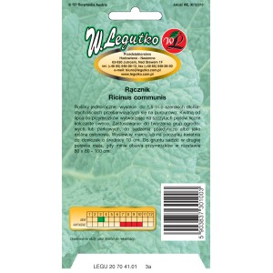 Opakowanie nasion rącznika pospolitego (Ricinus communis). Kwitnienie: od lipca do pierwszych przymrozków. Wysokość: do 1,5 m.