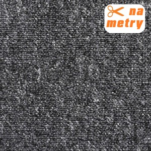 Szara wykładzina dywanowa t.b.t. na metry o drobnej strukturze.