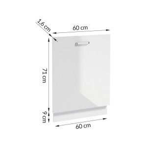 Biały element mebli kuchennych t.b.t. o wymiarach (60x71 cm) do zestawów kuchennych.