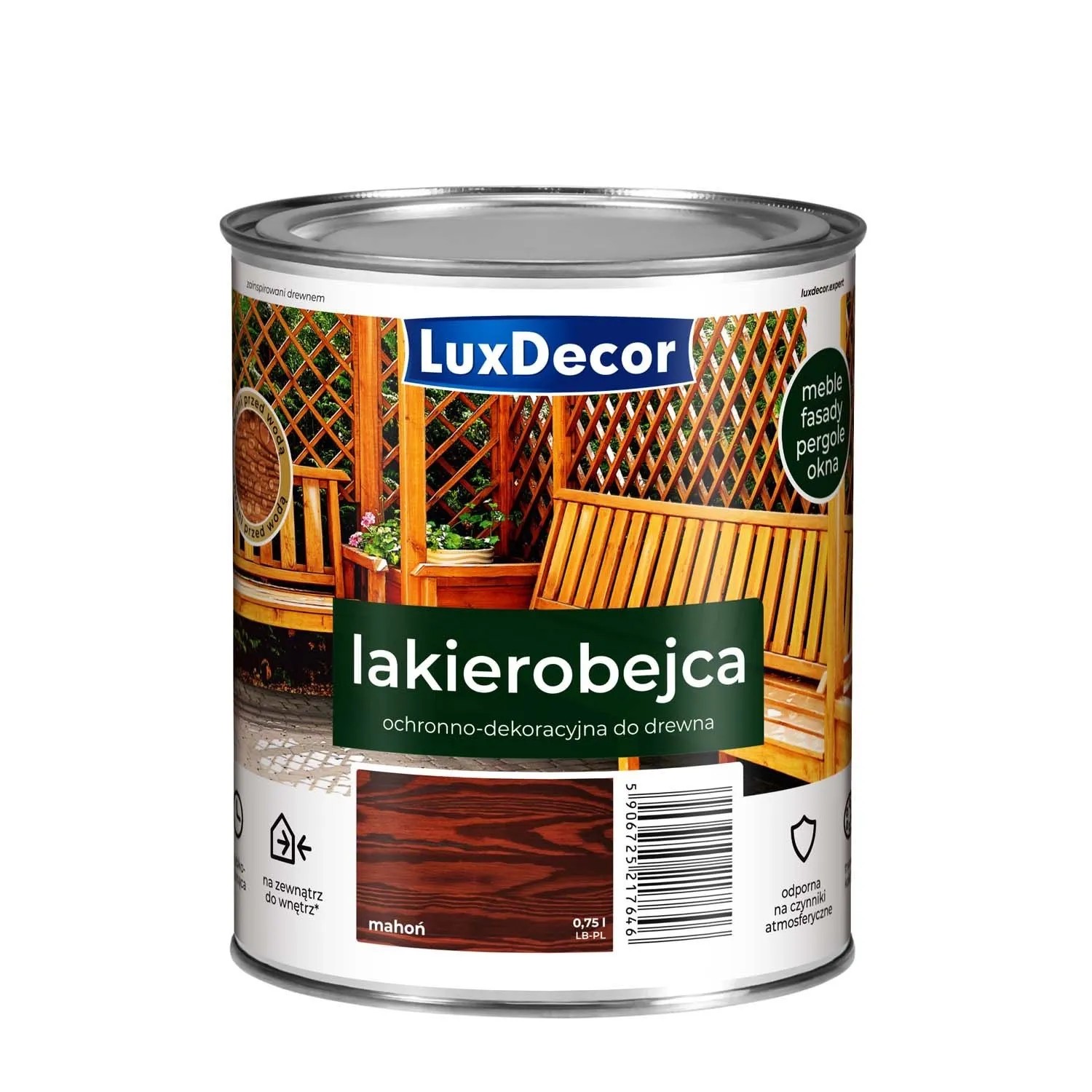 LuxDecor Lakierobejca do drewna mahoń 750 ml