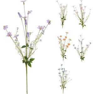 Różnokolorowe kompozycje sztucznych kwiatów, idealne jako element dekoracyjny.