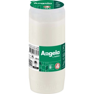Biały znicz 'Angela' o czasie palenia 75 godzin.