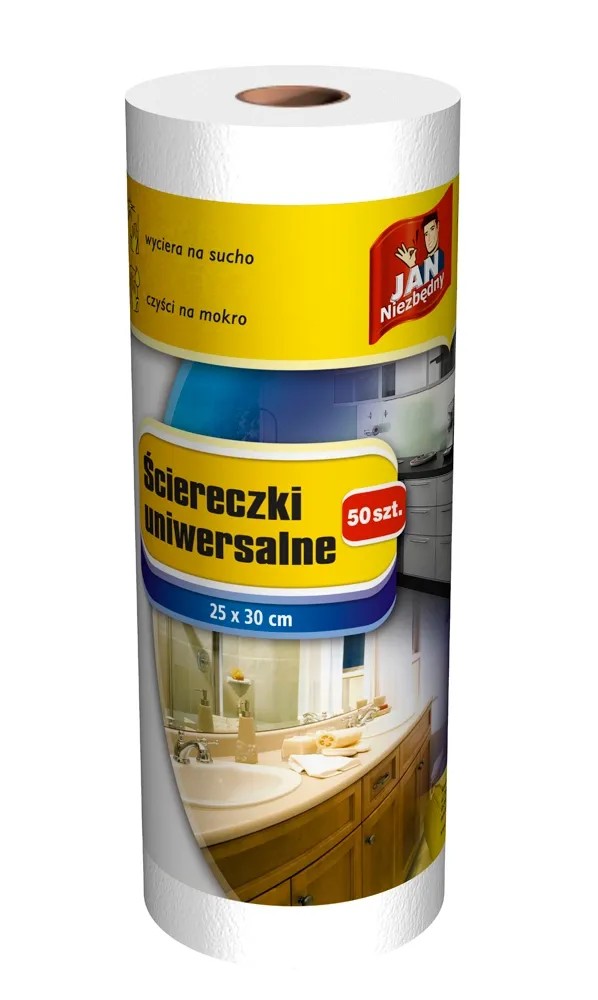 Jan Niezbędny Ściereczki na rolce białe 50 szt.