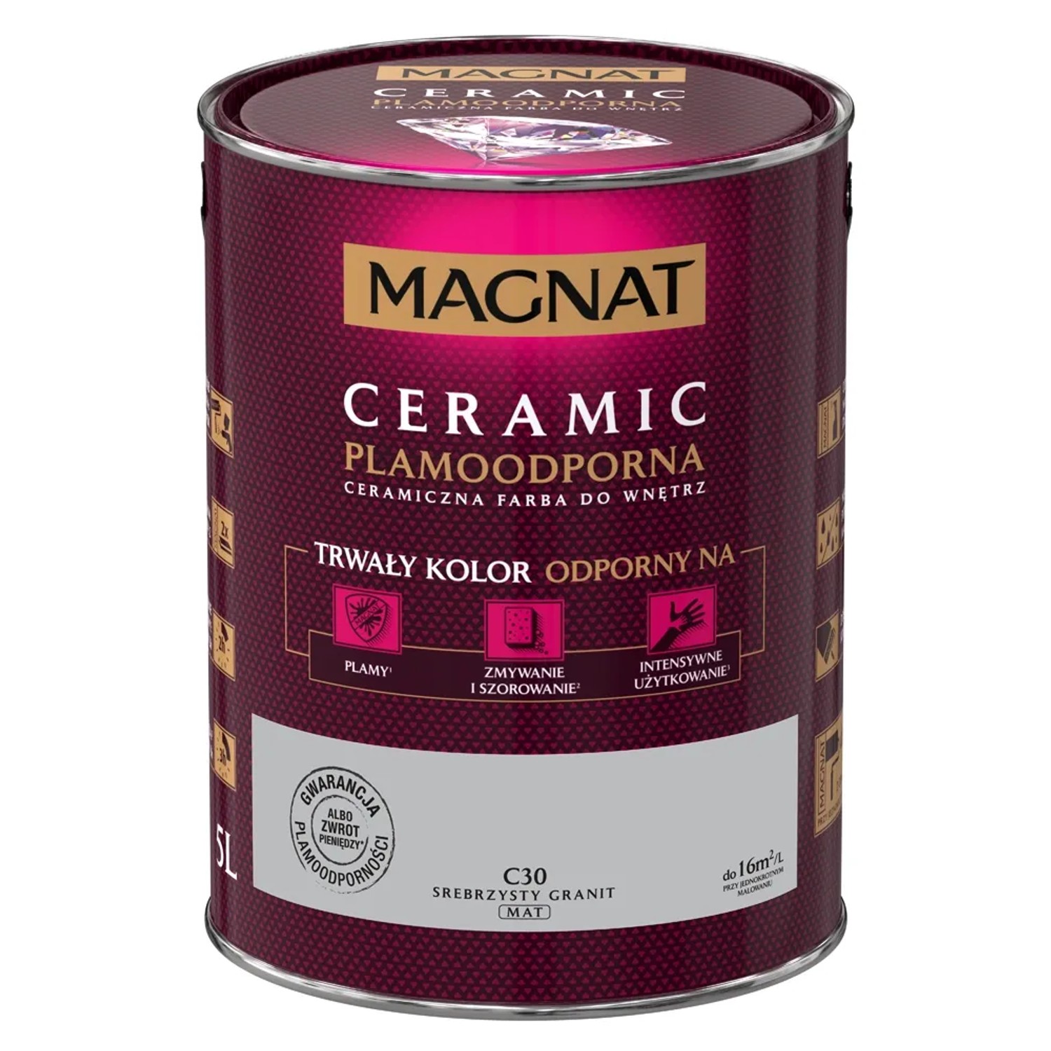 Farba Magnat Ceramic srebrzysty granit 5 l