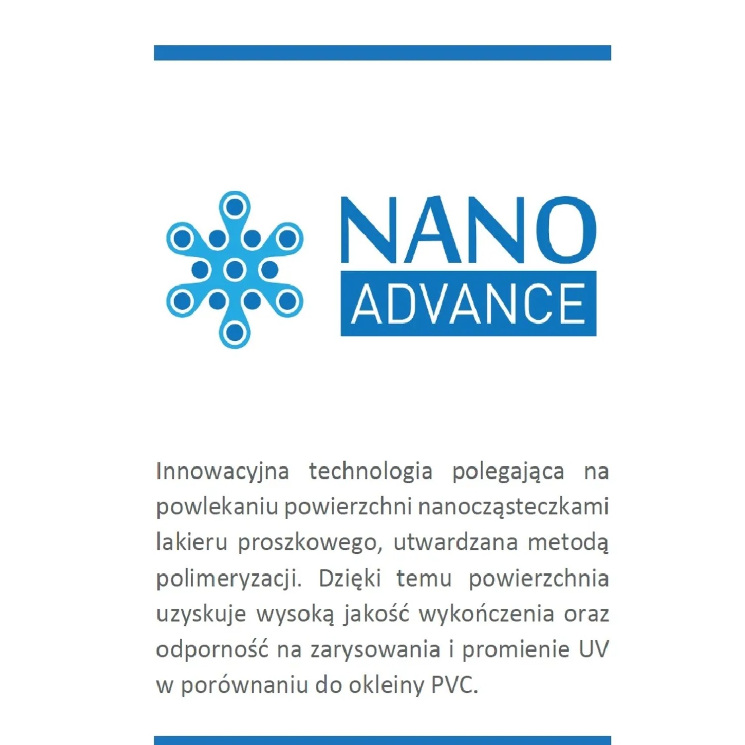 Technologia Nano Advance dla drzwi zewnętrznych: Innowacyjna powłoka powierzchniowa zapewniająca wysoką jakość i odporność na promieniowanie UV.