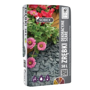 Zrębki dekoracyjne szare - 50 l