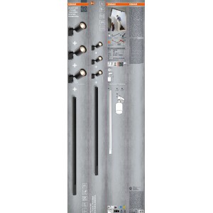 Osram Zestaw szynowy 3xGU10 max. 6W LED 1m czarny