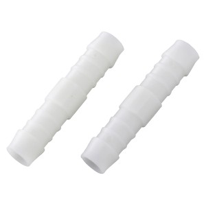 Dwa białe t.b.t. Złączki do wody do połączeń węży.