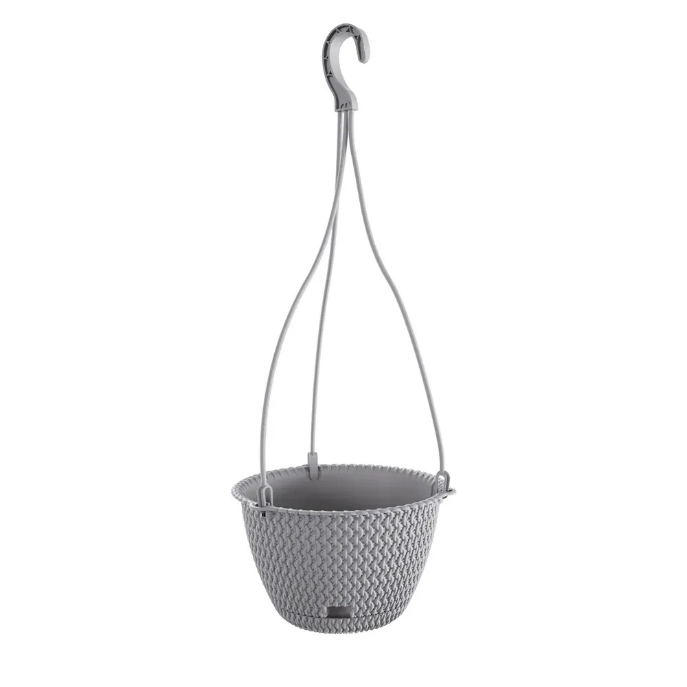 Pentola Rotonda Prosperplast 18,6L - Grigio Splofy, Design Tessuto Effetto Fatto A Mano, 34,1x28,9 Cm - 2