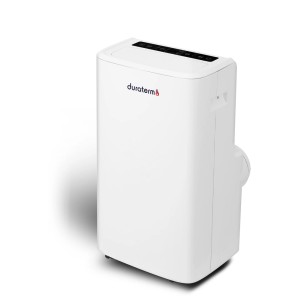 Biały, przenośny klimatyzator t.b.t. do elastycznego chłodzenia w pomieszczeniach.