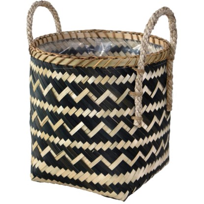 Kosz Taro M czarny/ naturalny