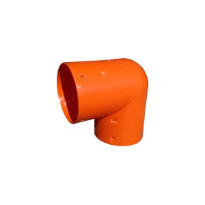 Pomarańczowe kolanko t.b.t. do rur gruntowych.