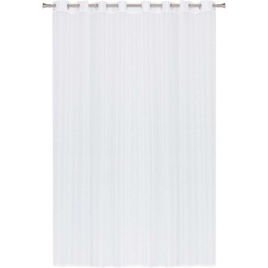 Biała, przezroczysta zasłona t.b.t. z przelotkami do salonu.