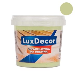 Szpachlówka do drewna LuxDecor, kolor zielony, w wiaderku.