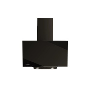 Czarny okap ścienny t.b.t. do kuchni.