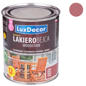 Puszka lakierobejcy LuxDecor w kolorze Venge. Bejca do drewna do użytku wewnątrz i na zewnątrz.