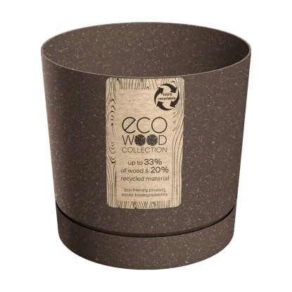 Prosperplast Doniczka Tubo P Wood kawa - 18 cm