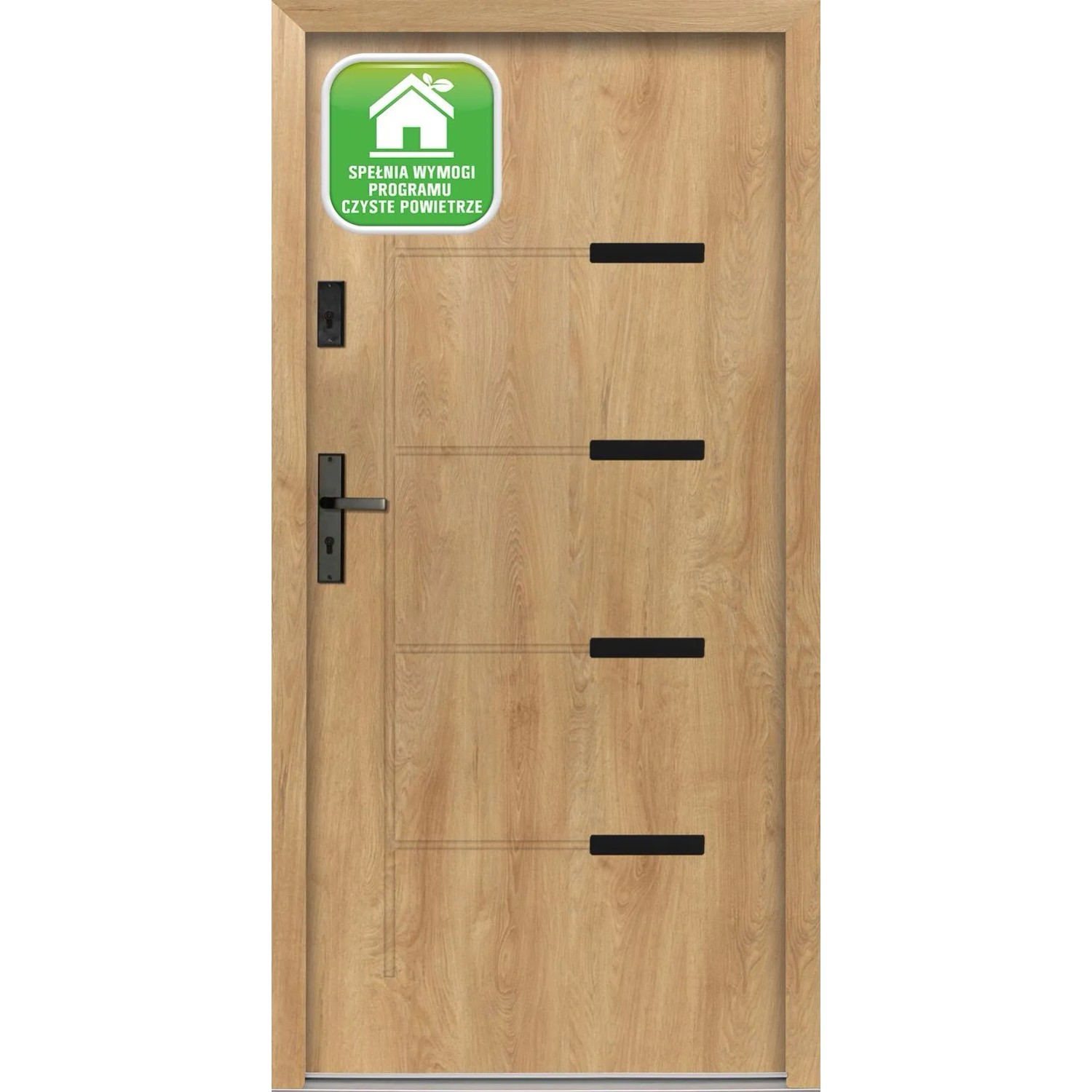Splendoor Drzwi zewnętrzne Onyks Dąb naturalny 90L otwierane do wewn. 103x208