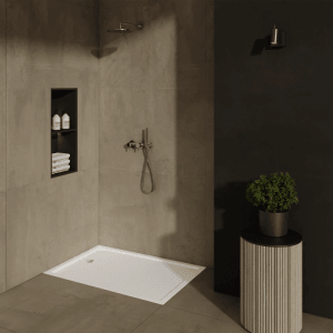 Brodzik prostokątny Schedpol Larix 90x120x4,5 cm biały gładki