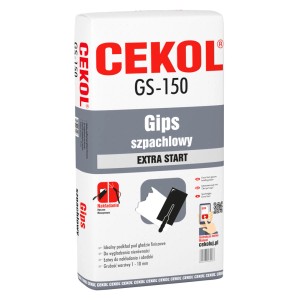 Gips szpachlowy CEKOL GS-150 w worku. Idealny pod gładzie.