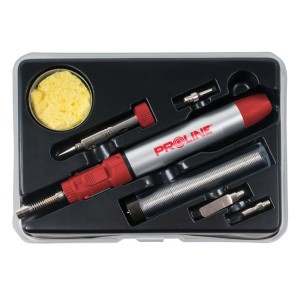 Zestaw lutownicy t.b.t. w walizce z akcesoriami.