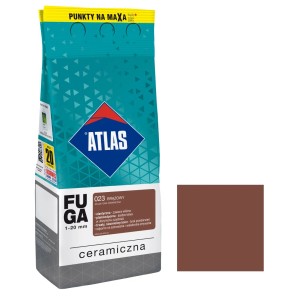 Fuga do płytek Atlas, brązowa, w worku z próbką koloru.