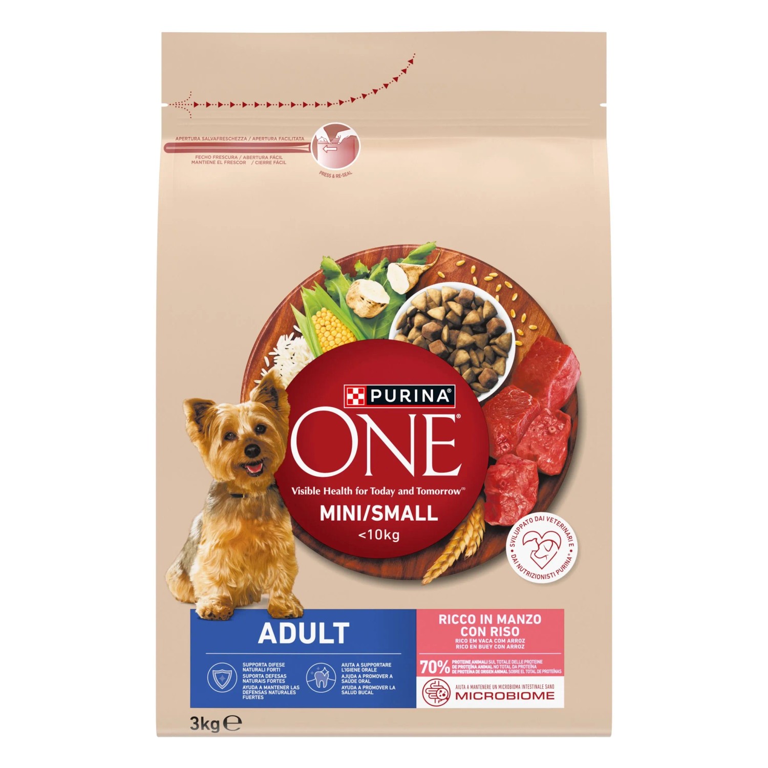 Purina One Mini/Small <10 kg Sucha karma dla psów, wołowina z ryżem 3 kg