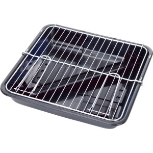 Czarny grill węglowy Grillchef PortaGo z chromowanym rusztem.