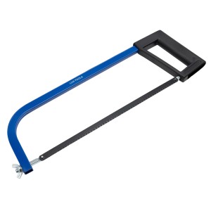 Piła do metalu LUX Classic 300 mm z niebieską ramą i czarnym uchwytem z tworzywa sztucznego.