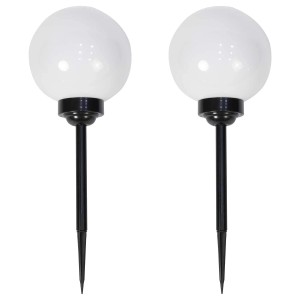 4iQ Zestaw 2 lamp solarnych LED ZENIT czarnych śr. 20 cm