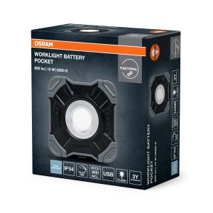 Osram Naświetlacz LED W0RKLIGHT VAL BAT 10W 6500K 800lm IP54 czarny