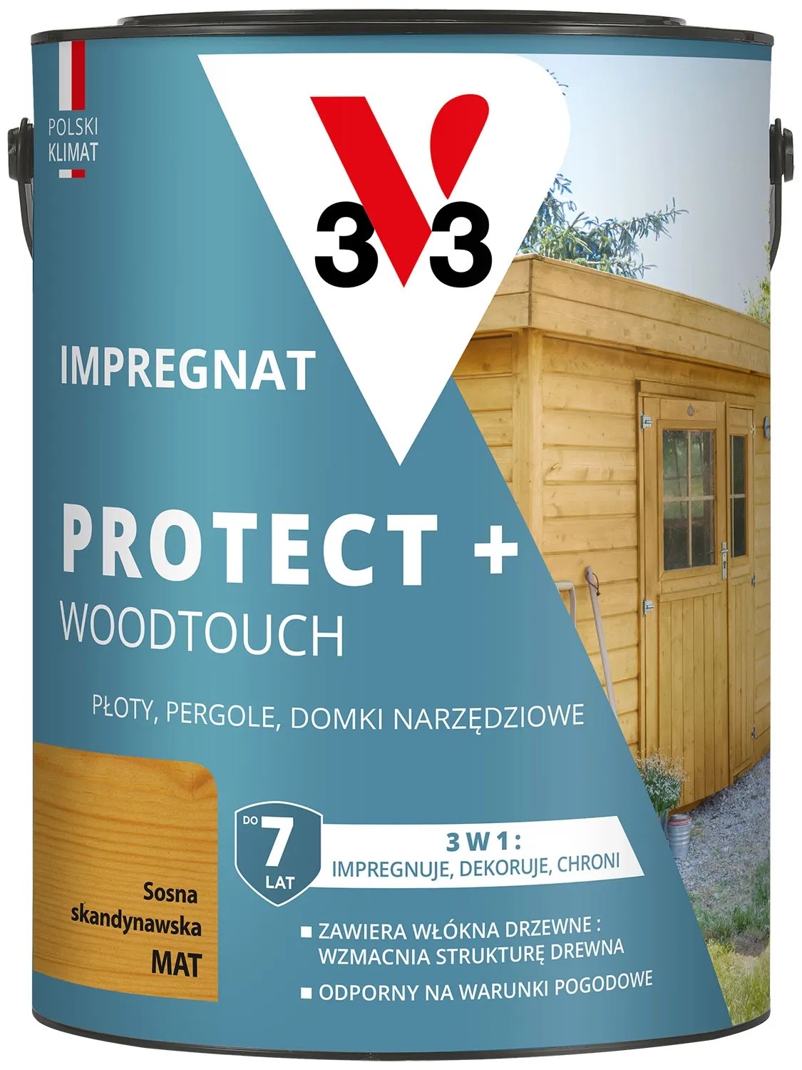 V33 Impregnat Protect+ sosna skandynawska 4,5L