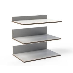 Trzy białe półki do szafek kuchennych do aranżacji kuchni.