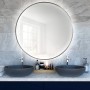 Lustro LED Bright Round Srebrne Zimne 70x70 cm