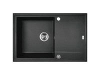 Zlewozmywak Megalo 1-kom. z ociekaczem, czarny 78x50 cm