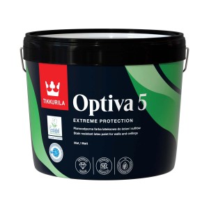 Wiadro farby do wnętrz Tikkurila Optiva 5, Extreme Protection, mat.