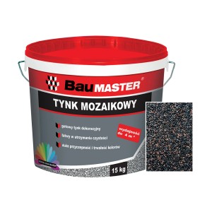 Wiadro tynku mozaikowego BauMaster, odpowiednie do celów dekoracyjnych.
