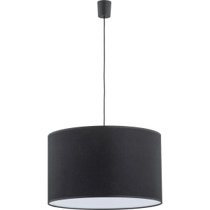 Czarna lampa wisząca z kategorii Lampy - nowe trendy z okrągłym abażurem.