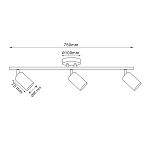 Goldlux Lampa ścienno-sufitowa GOLDI 3xGU10 max. 10W LED złota