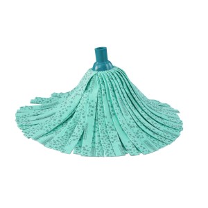 Wymienna głowica Leifheit Classic Mop Viscose Plus, miętowa z paskami wiskozowymi do skutecznego czyszczenia.
