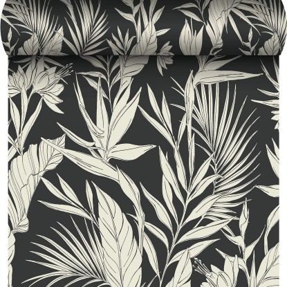 Tapeta winylowa na flizelinie Lucia czarno-beżowa