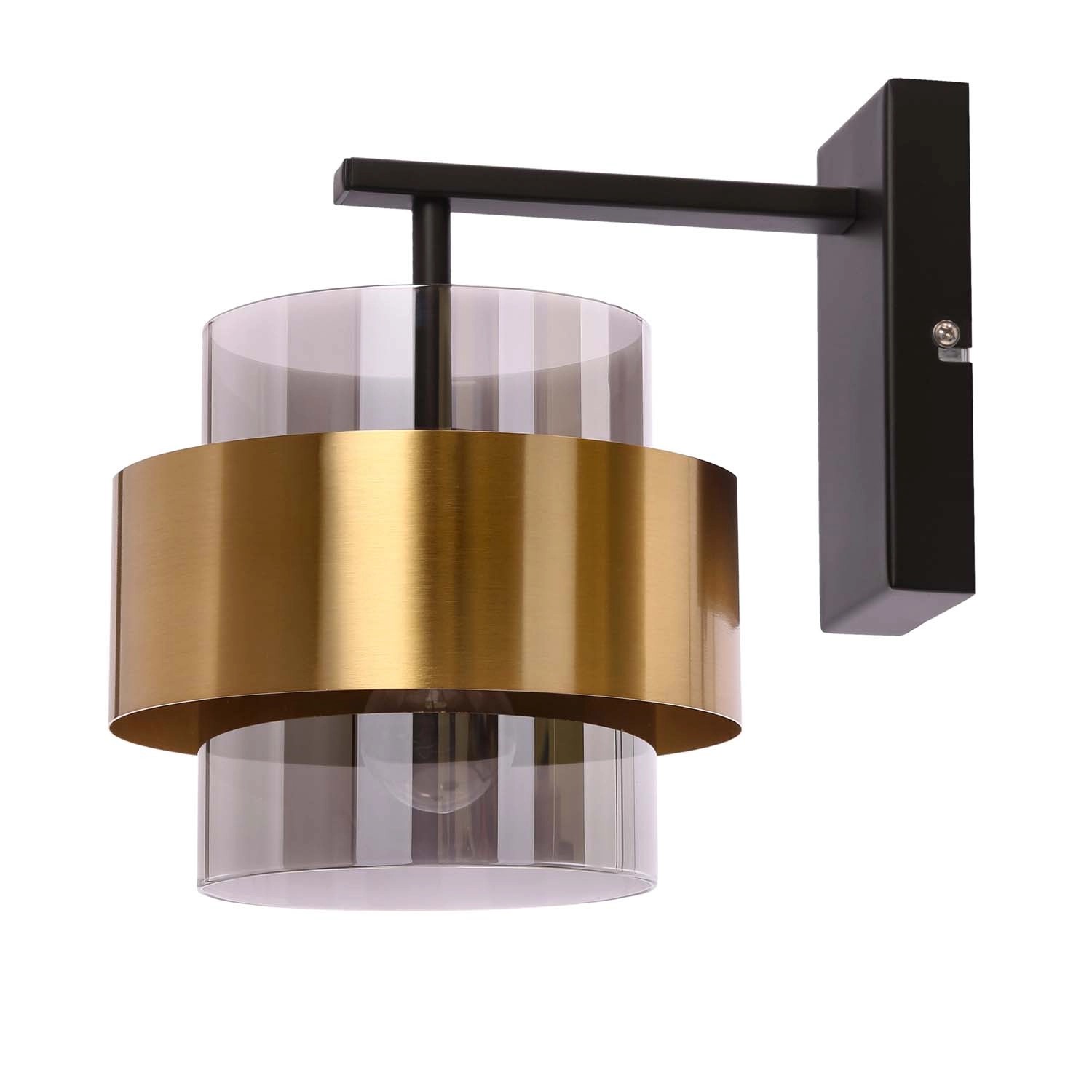 Candellux Kinkiet SPIEGA 1xE27 60W czerń+mosiądz